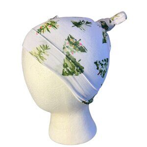 Organic Bamboo Baby Knot Hat With Christmas Tree Print By Joss+ J  One Size  Eco
